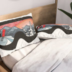 Snow Sport Sunset | Ski and Snowboard Series | DopeyArt Pillow Sham Gallery Image 2