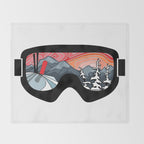 Snow Sport Sunset | Ski and Snowboard Series | DopeyArt Throw Blanket Gallery Image 2