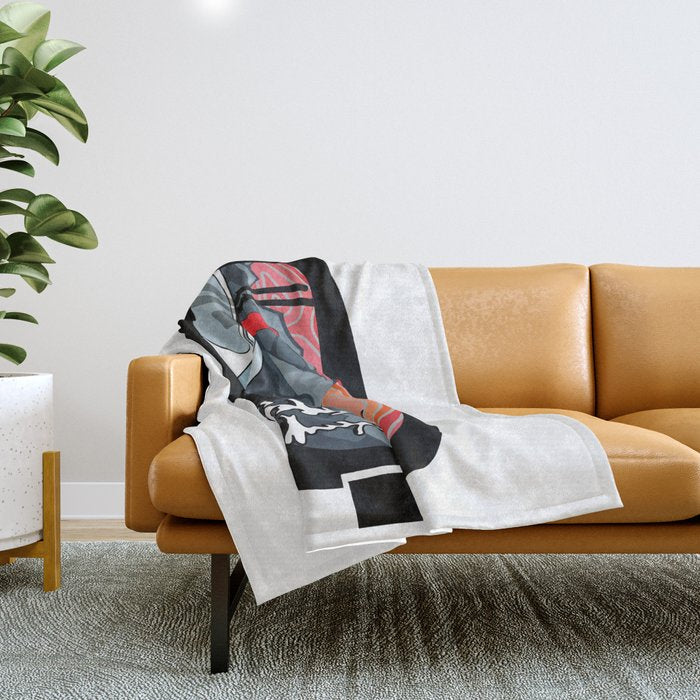Snow Sport Sunset | Ski and Snowboard Series | DopeyArt Throw Blanket Gallery Image 1