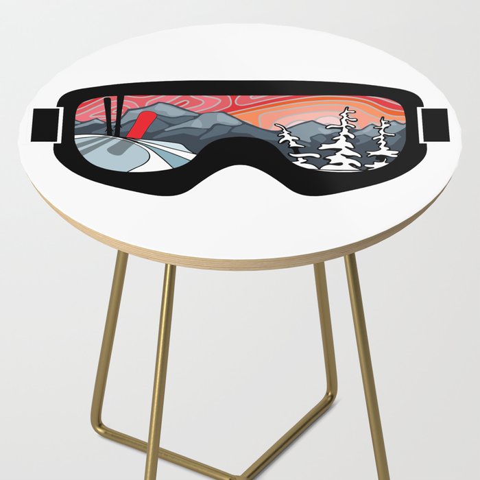 Snow Sport Sunset | Ski and Snowboard Series | DopeyArt Side Table Gallery Image 2