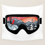 Snow Sport Sunset | Ski and Snowboard Series | DopeyArt Wall Tapestry Gallery Image 4