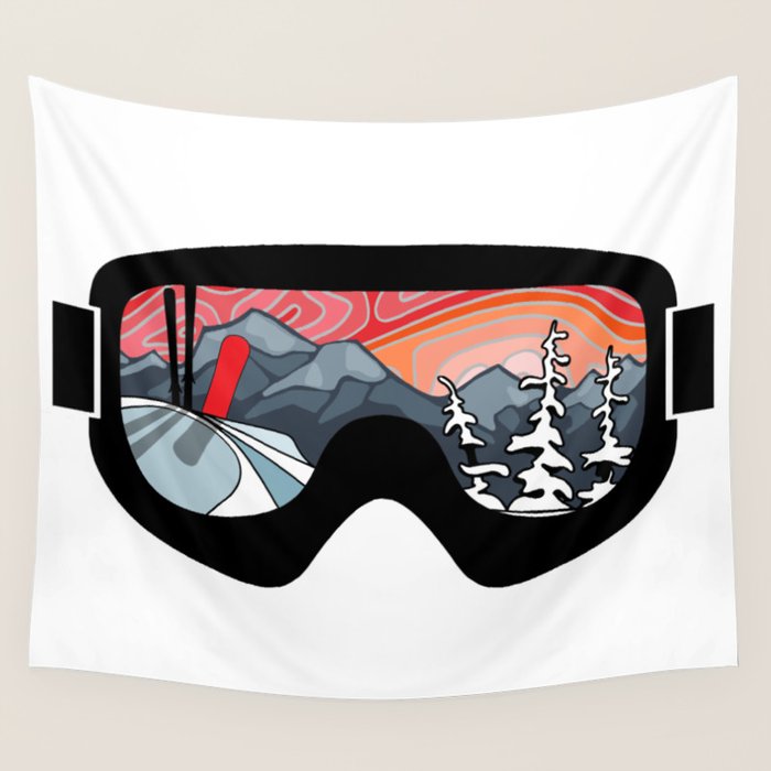 Snow Sport Sunset | Ski and Snowboard Series | DopeyArt Wall Tapestry Gallery Image 4