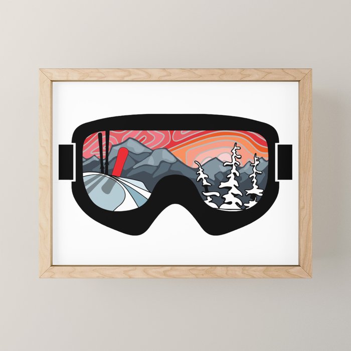 Snow Sport Sunset | Ski and Snowboard Series | DopeyArt Mini Art Print Gallery Image 1
