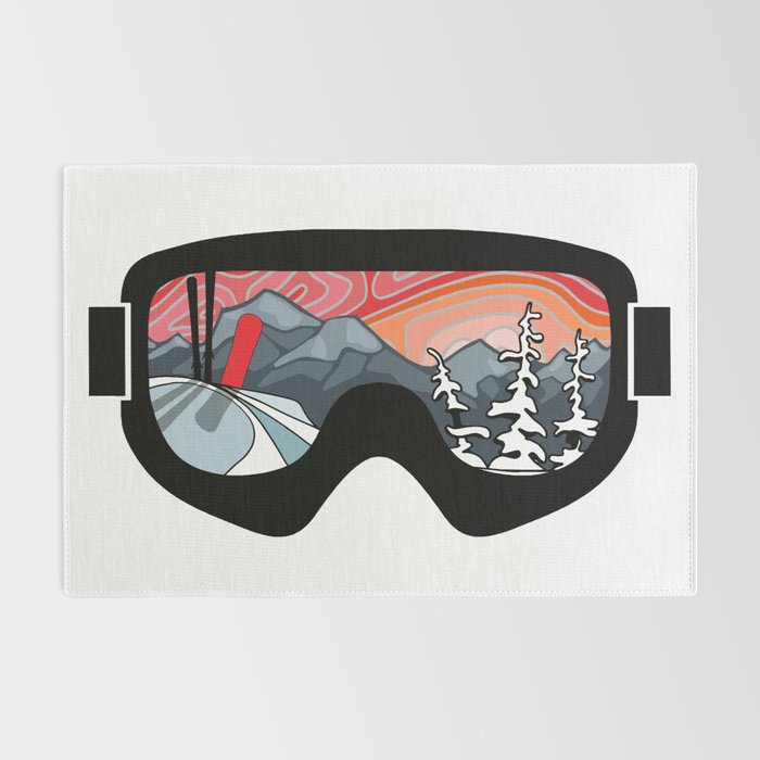 Snow Sport Sunset | Ski and Snowboard Series | DopeyArt Rug Gallery Image 2