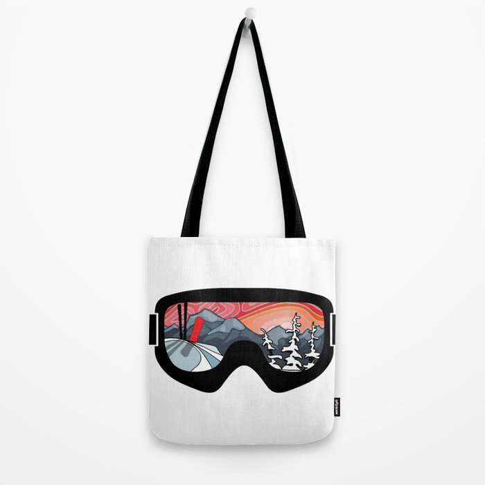 Snow Sport Sunset | Ski and Snowboard Series | DopeyArt Tote Bag Gallery Image 2
