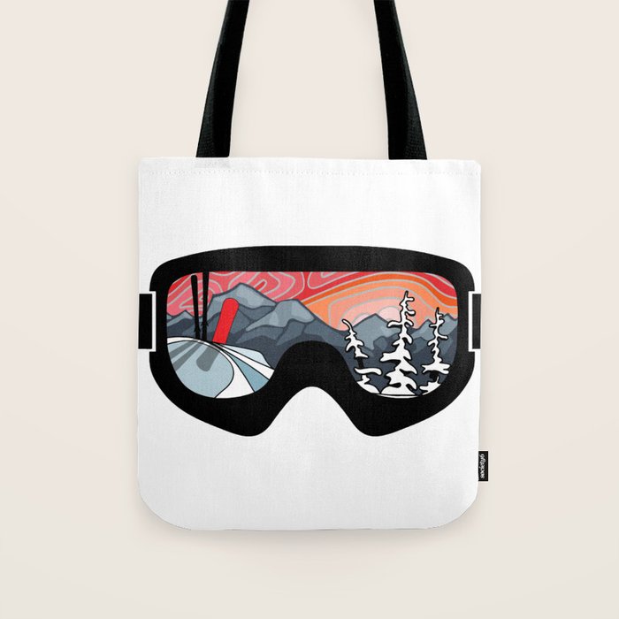 Snow Sport Sunset | Ski and Snowboard Series | DopeyArt Tote Bag Gallery Image 1