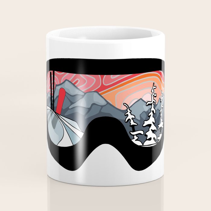 Snow Sport Sunset | Ski and Snowboard Series | DopeyArt Coffee Mug Gallery Image 4