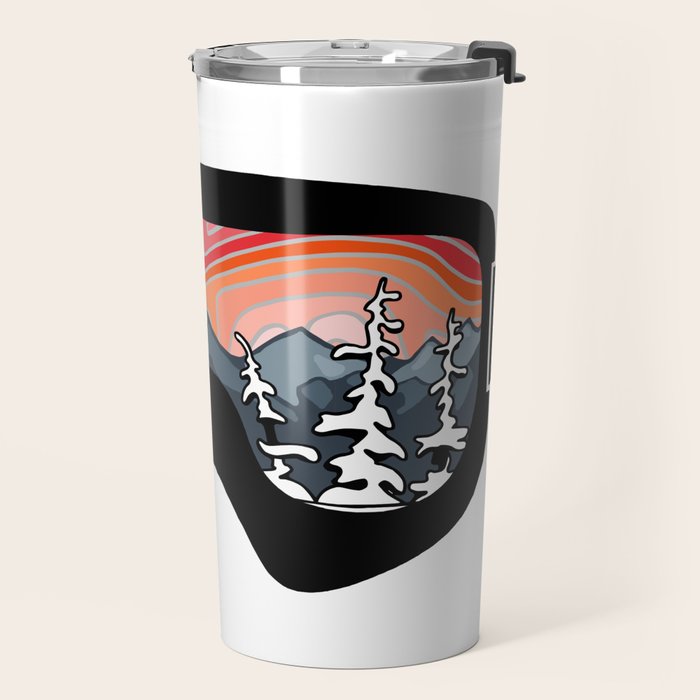 Snow Sport Sunset | Ski and Snowboard Series | DopeyArt Travel Mug Gallery Image 2