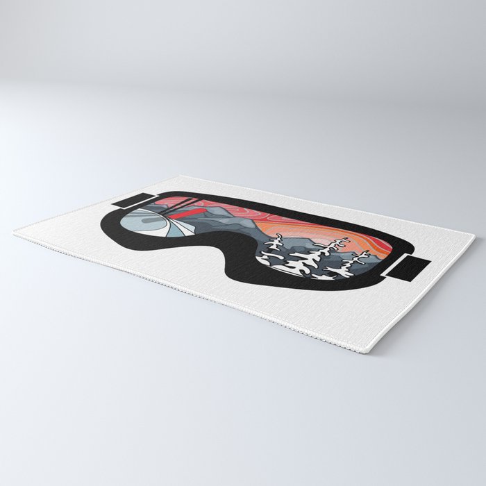 Snow Sport Sunset | Ski and Snowboard Series | DopeyArt Rug Gallery Image 3