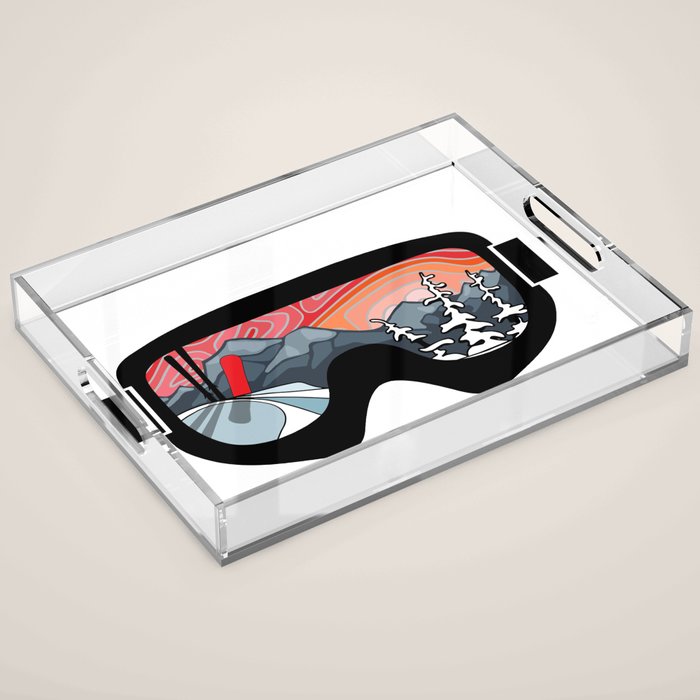 Snow Sport Sunset | Ski and Snowboard Series | DopeyArt Acrylic Tray Gallery Image 1