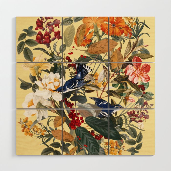 Floral and Birds XXIX Wood Wall Art Gallery Image 1