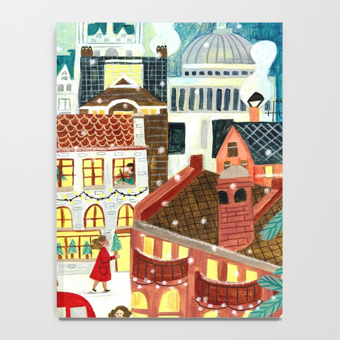 London city lights in the snow Notebook Gallery Image 4