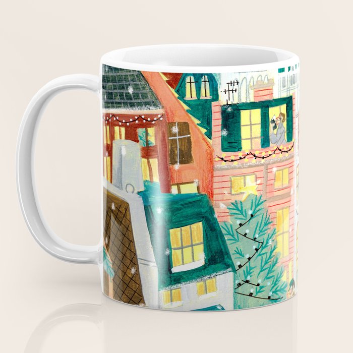 London city lights in the snow Coffee Mug Gallery Image 3