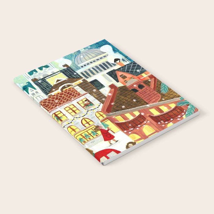 London city lights in the snow Notebook Gallery Image 2