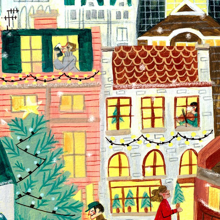 London city lights in the snow Coffee Mug Gallery Image 2