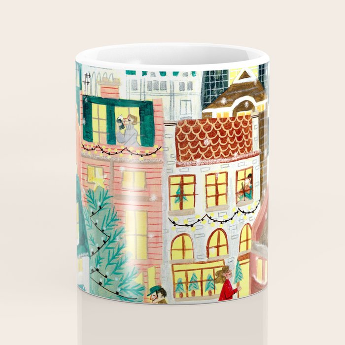 London city lights in the snow Coffee Mug Gallery Image 4