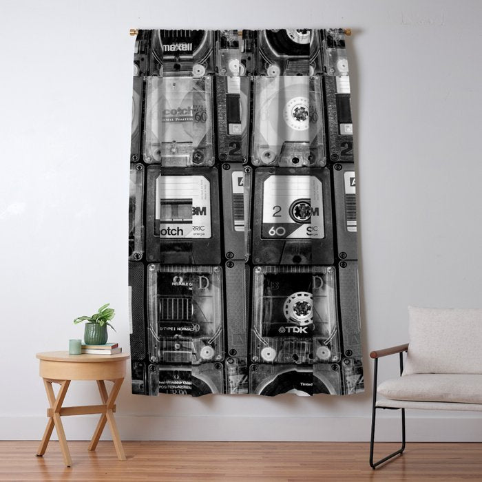 Something Nostalgic - black and white #decor #society6 #buyart Window Curtain Gallery Image 5