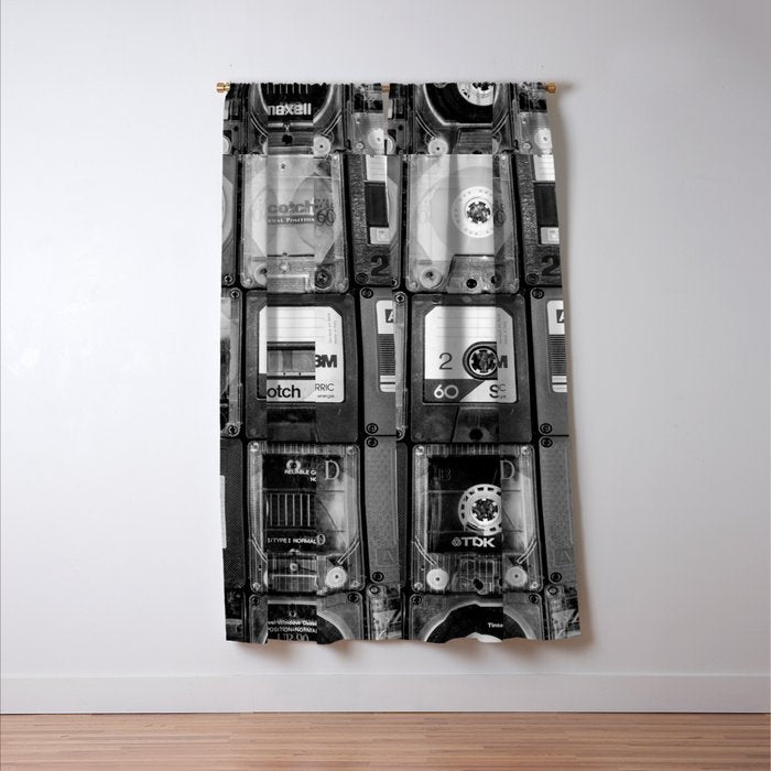 Something Nostalgic - black and white #decor #society6 #buyart Window Curtain Gallery Image 3