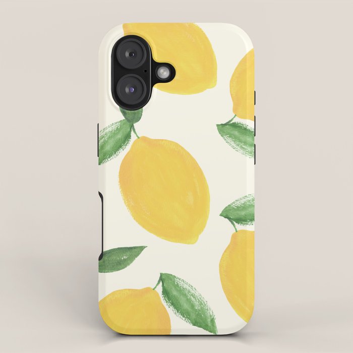 Lemons Pattern - Watercolor Painting Illustration iPhone Case Gallery Image 1