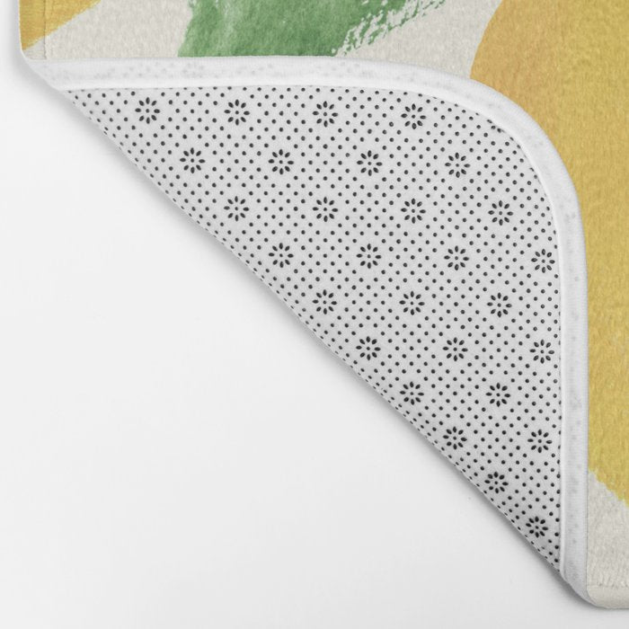 Lemons Pattern - Watercolor Painting Illustration Bath Mat Gallery Image 2