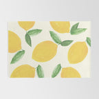 Lemons Pattern - Watercolor Painting Illustration Rug Gallery Image 2