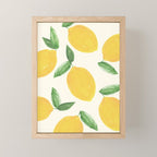 Lemons Pattern - Watercolor Painting Illustration Mini Art Print Gallery Image 1