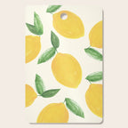 Lemons Pattern - Watercolor Painting Illustration Cutting Board Gallery Image 1