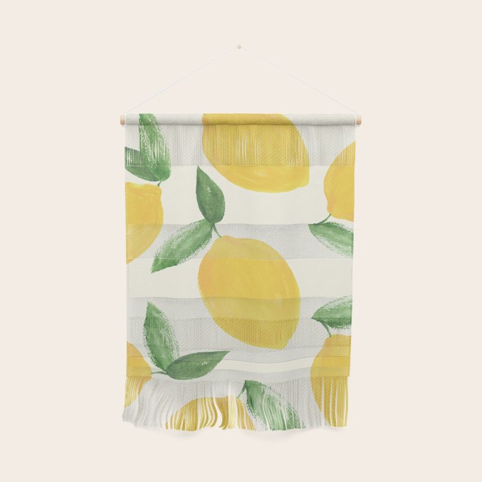 Lemons Pattern - Watercolor Painting Illustration Wall Hanging Gallery Image 1