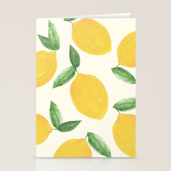 Lemons Pattern - Watercolor Painting Illustration Stationery Card Gallery Image 2