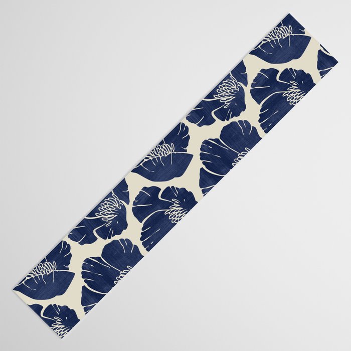 Poppies Indigo Table Runner Gallery Image 3