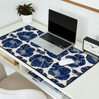 Poppies Indigo Desk Mat Gallery Image 2