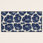 Poppies Indigo Desk Mat Gallery Image 3
