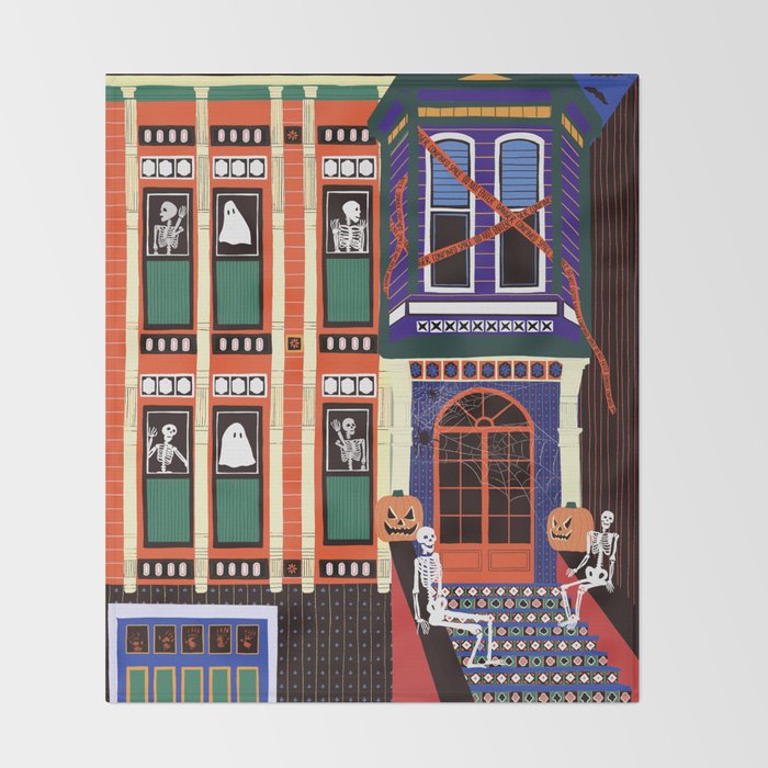 Haunted house - Halloween  Throw Blanket Gallery Image 2