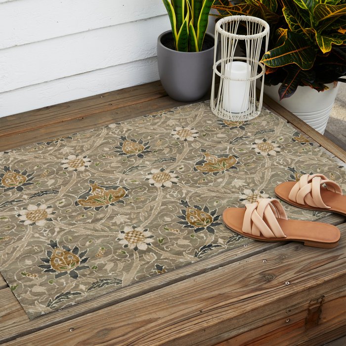 William Morris Montreal Grey Charcoal Outdoor Rug Gallery Image 2