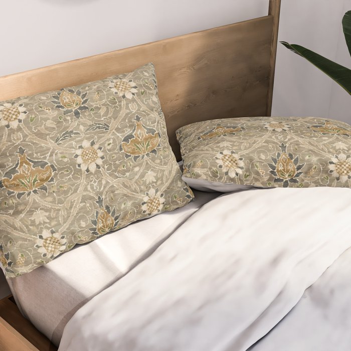 William Morris Montreal Grey Charcoal Pillow Sham Gallery Image 2