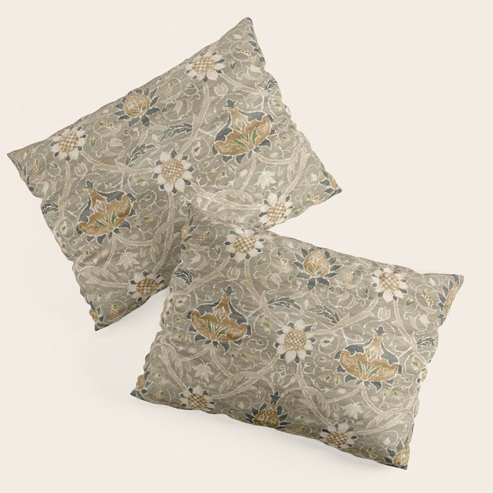 William Morris Montreal Grey Charcoal Pillow Sham Gallery Image 3