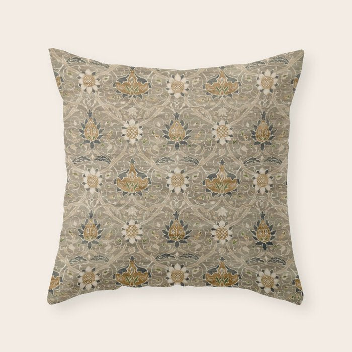 William Morris Montreal Grey Charcoal Throw Pillow Gallery Image 6