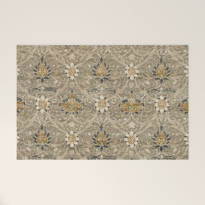 William Morris Montreal Grey Charcoal Welcome Mat Gallery Image 1