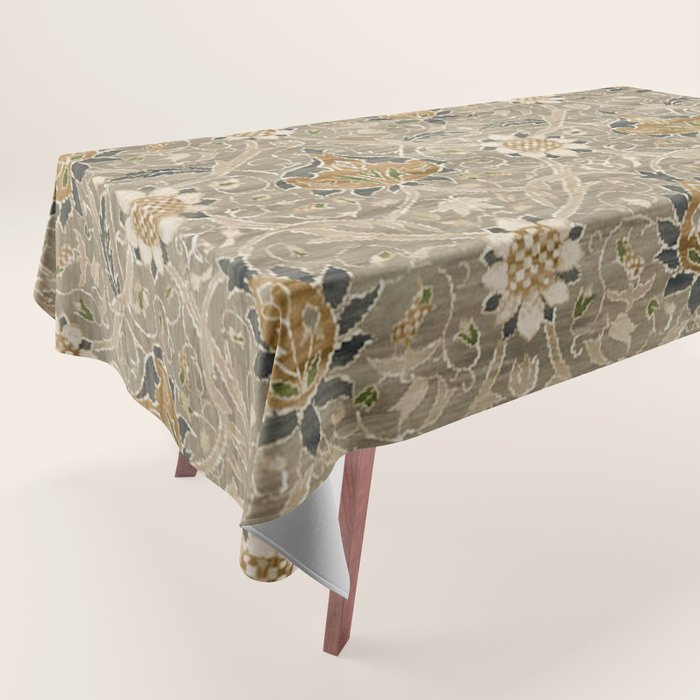 William Morris Montreal Grey Charcoal Tablecloth Gallery Image 1