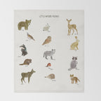little nature friends Throw Blanket Gallery Image 2