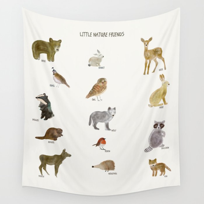 little nature friends Wall Tapestry Gallery Image 4