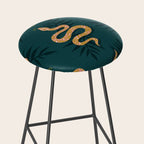 Tropical Serpent - Teal & Blush Stool Gallery Image 2