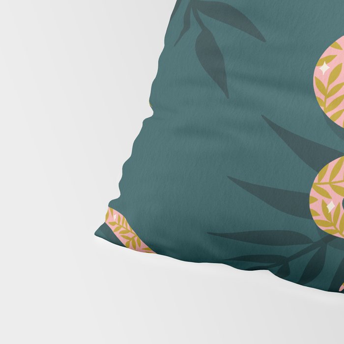 Tropical Serpent - Teal & Blush Pillow Sham Gallery Image 4