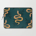 Tropical Serpent - Teal & Blush Laptop Sleeve Gallery Image 1