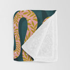 Tropical Serpent - Teal & Blush Throw Blanket Gallery Image 3