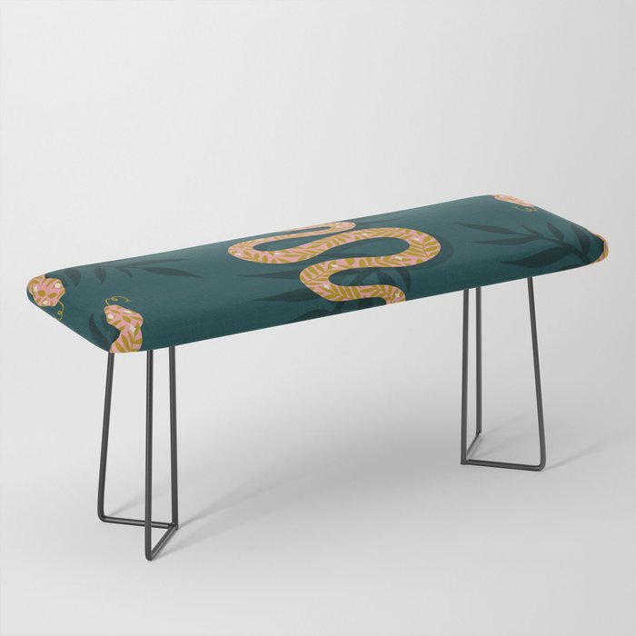 Tropical Serpent - Teal & Blush Bench Gallery Image 1