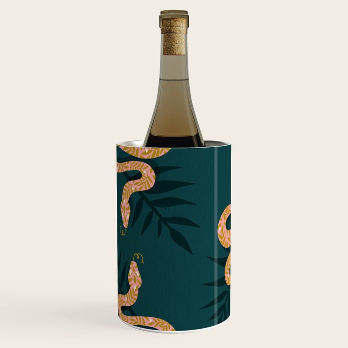 Tropical Serpent - Teal & Blush Wine Chiller Gallery Image 2