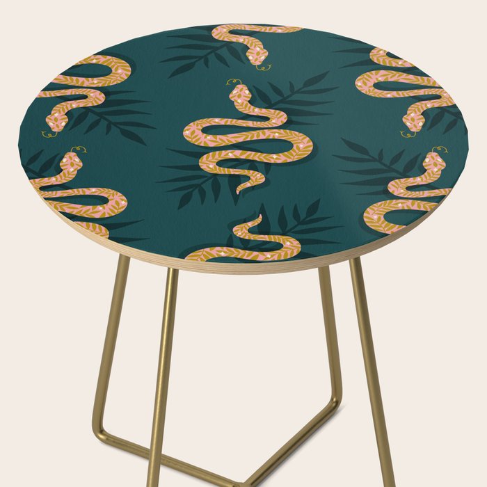 Tropical Serpent - Teal & Blush Side Table Gallery Image 2