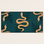 Tropical Serpent - Teal & Blush Desk Mat Gallery Image 3