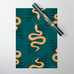 Tropical Serpent - Teal & Blush Wrapping Paper Gallery Image 1